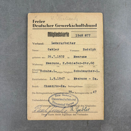 Østtysk DDR Lot af "Medlemsbøger". Original.