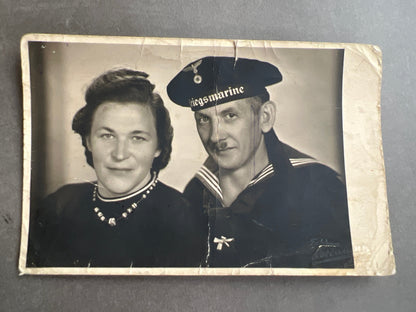 WW2 Tysk Kriegsmarine Foto-Postkort. Original.