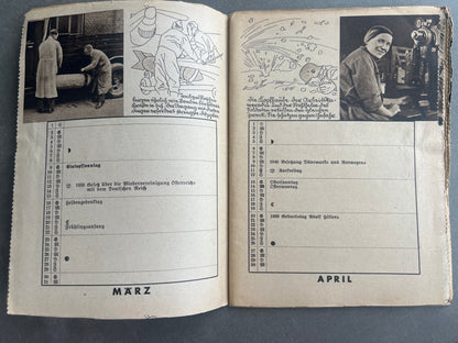 WW2 Tysk DAF Kalender. Original.