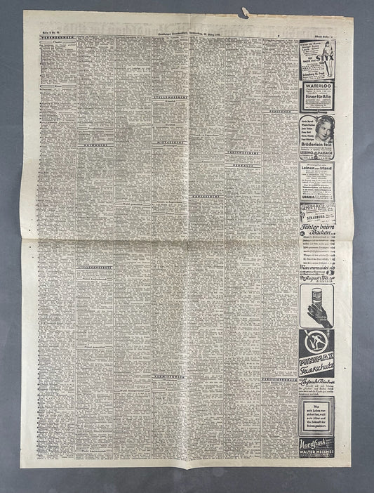 WW2 Tysk Avis/Blad. Original.
