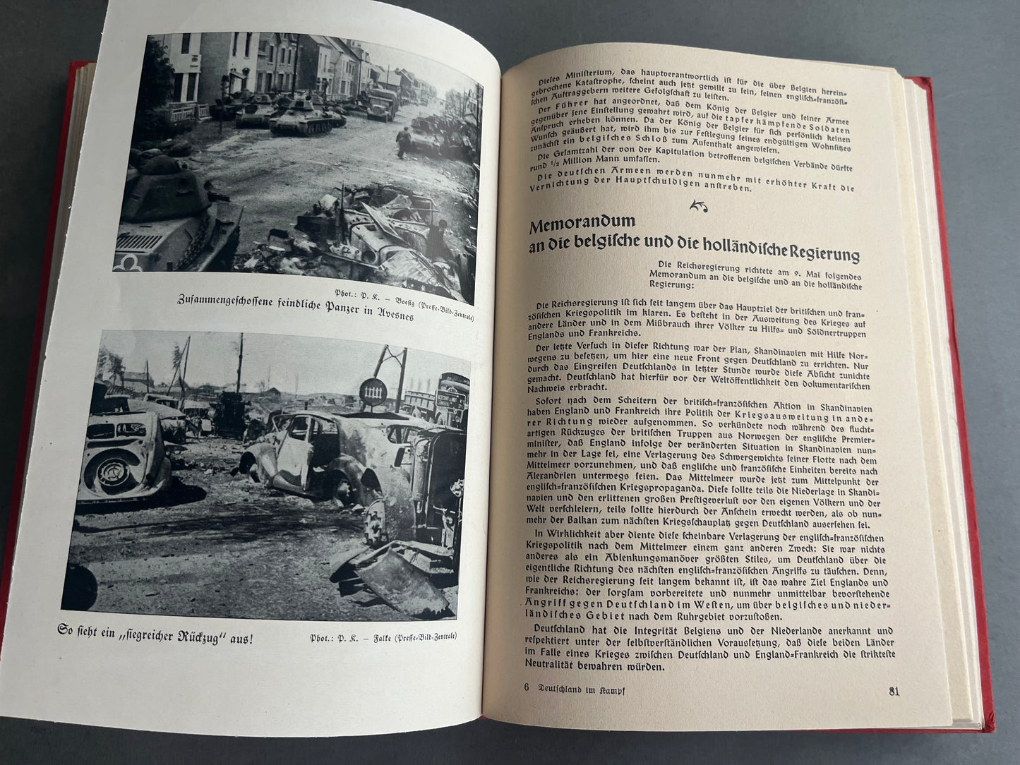 WW2 Tysk Bog "Deutschland im Kampf". Gode billeder. Original.