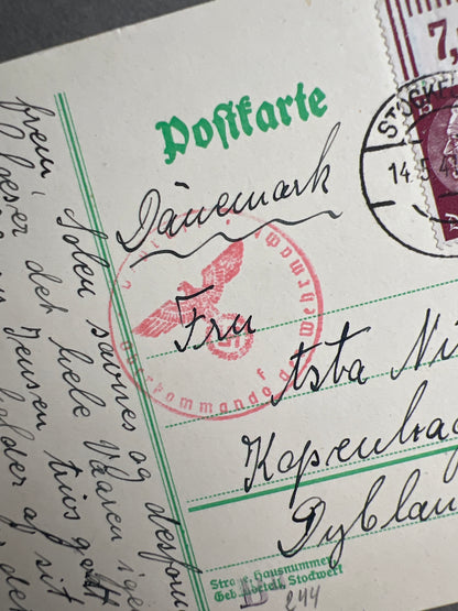 WW2 Tysk Postkort. Original.
