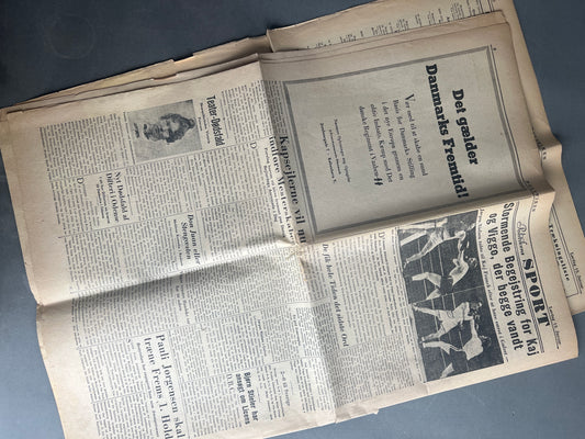 WW2 Dansk Avis med Frikorps Danmark Hverve Annonce. Original.