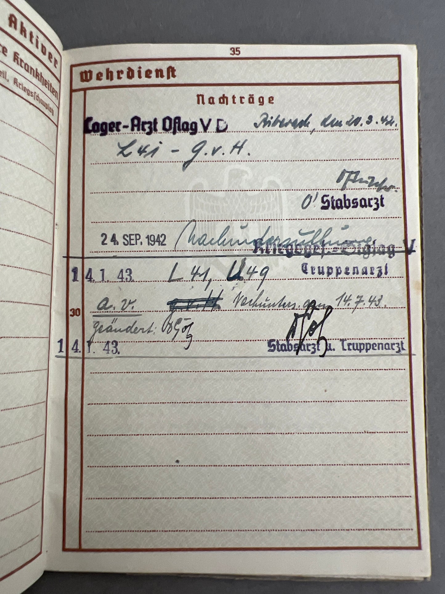 WW2 Tysk Wehrpass Lot fra en Gefreiter. Original.