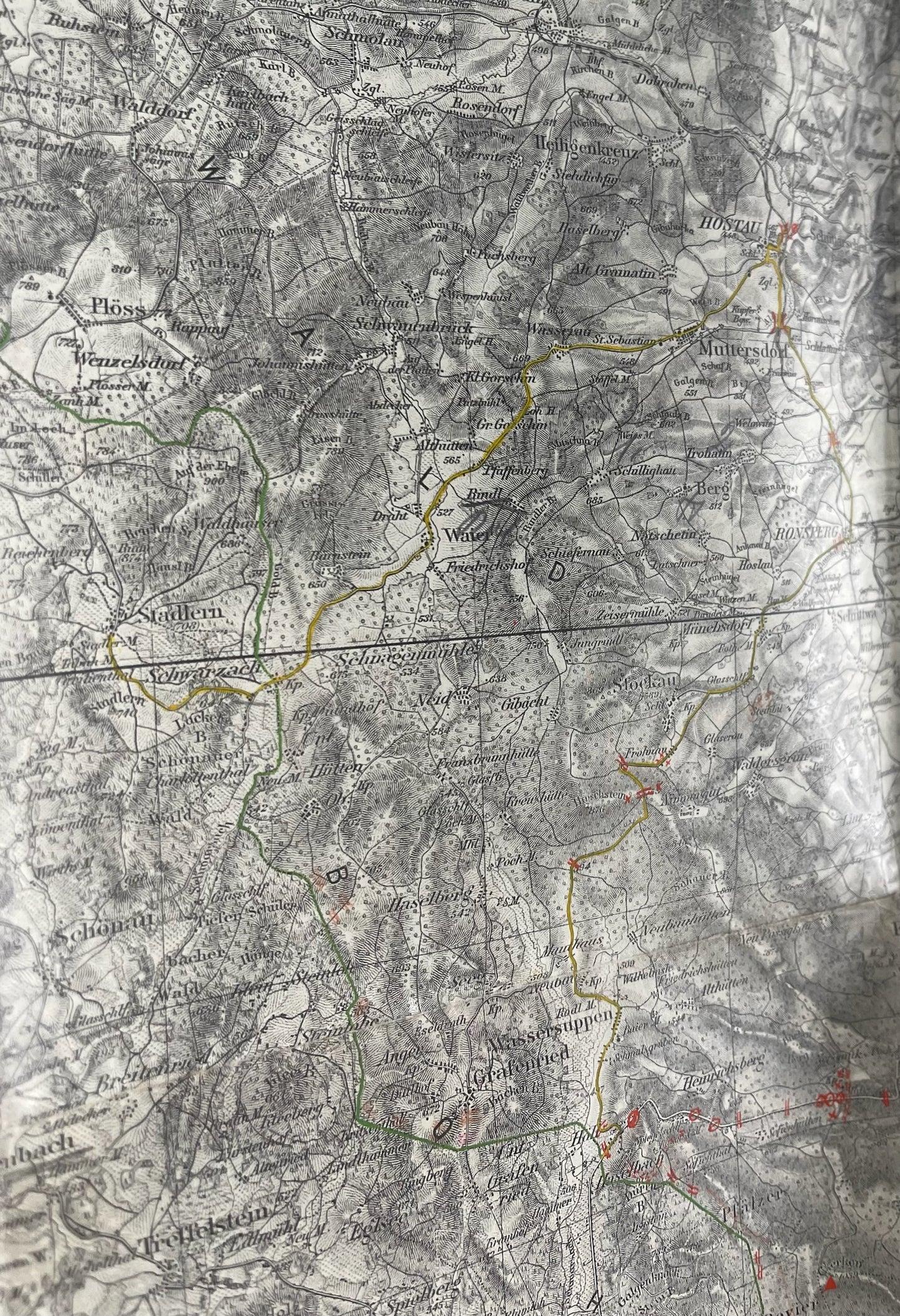 WW2 Tysk Heer Landkort over område i Norge. Original.