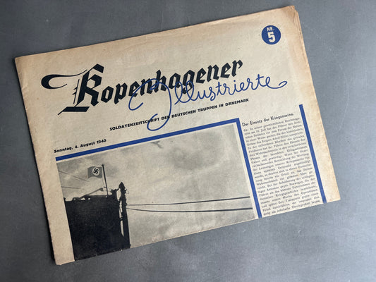 WW2 Tysk/Dansk "Kopenhagener Zeitung" Avis. Original. Tidlig Udgave fra 4. August 1940. Original.