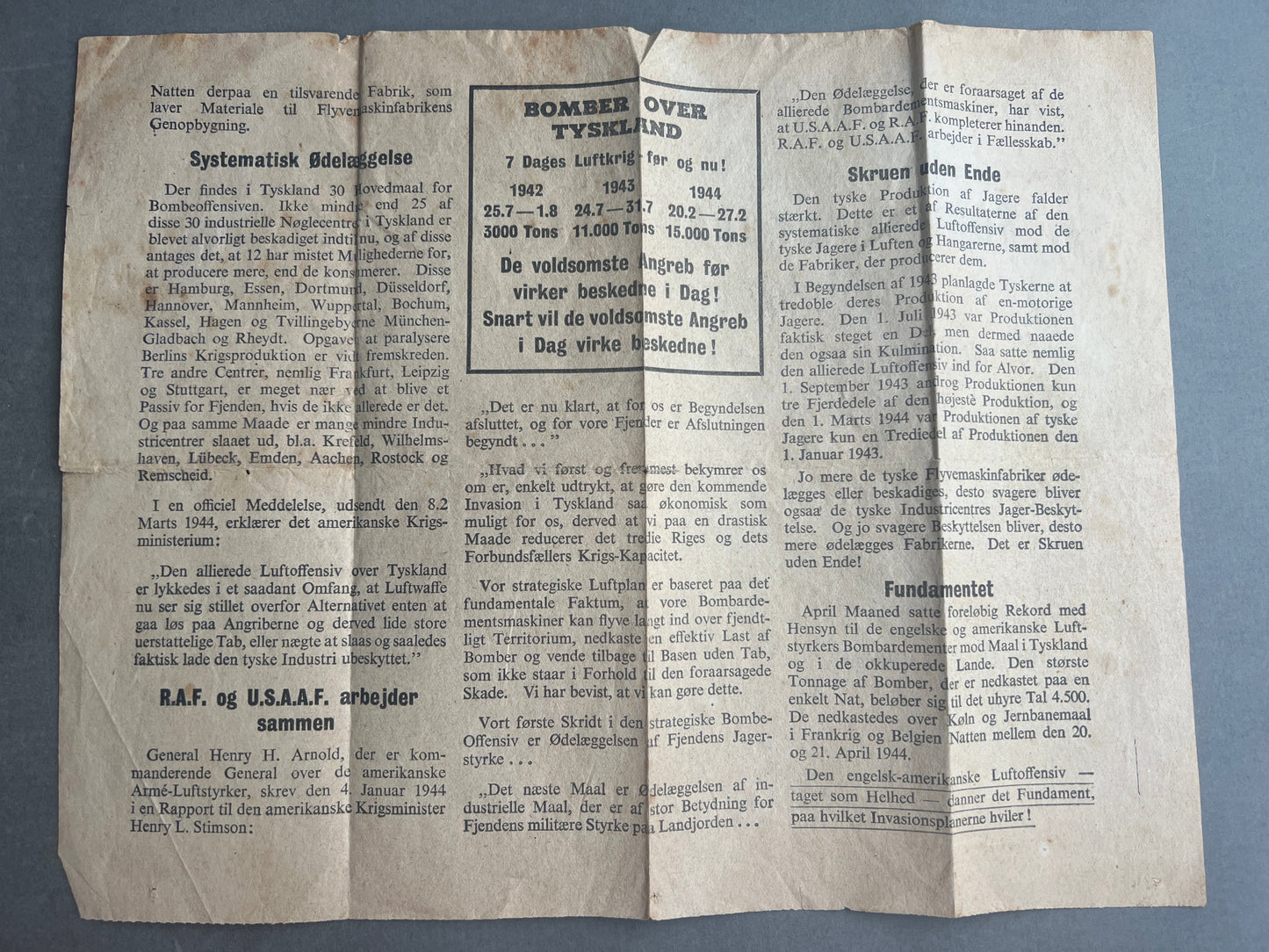 WW2 Dansk Illegal Løbeseddel. Original.