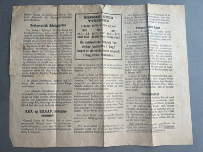 WW2 Dansk Illegal Løbeseddel. Original.