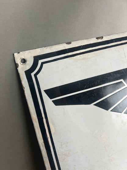 WW2 Tysk Stort NSDAP Emalje Skilt. Stemplet med fremstiller og 1934. Sjælden! Original.