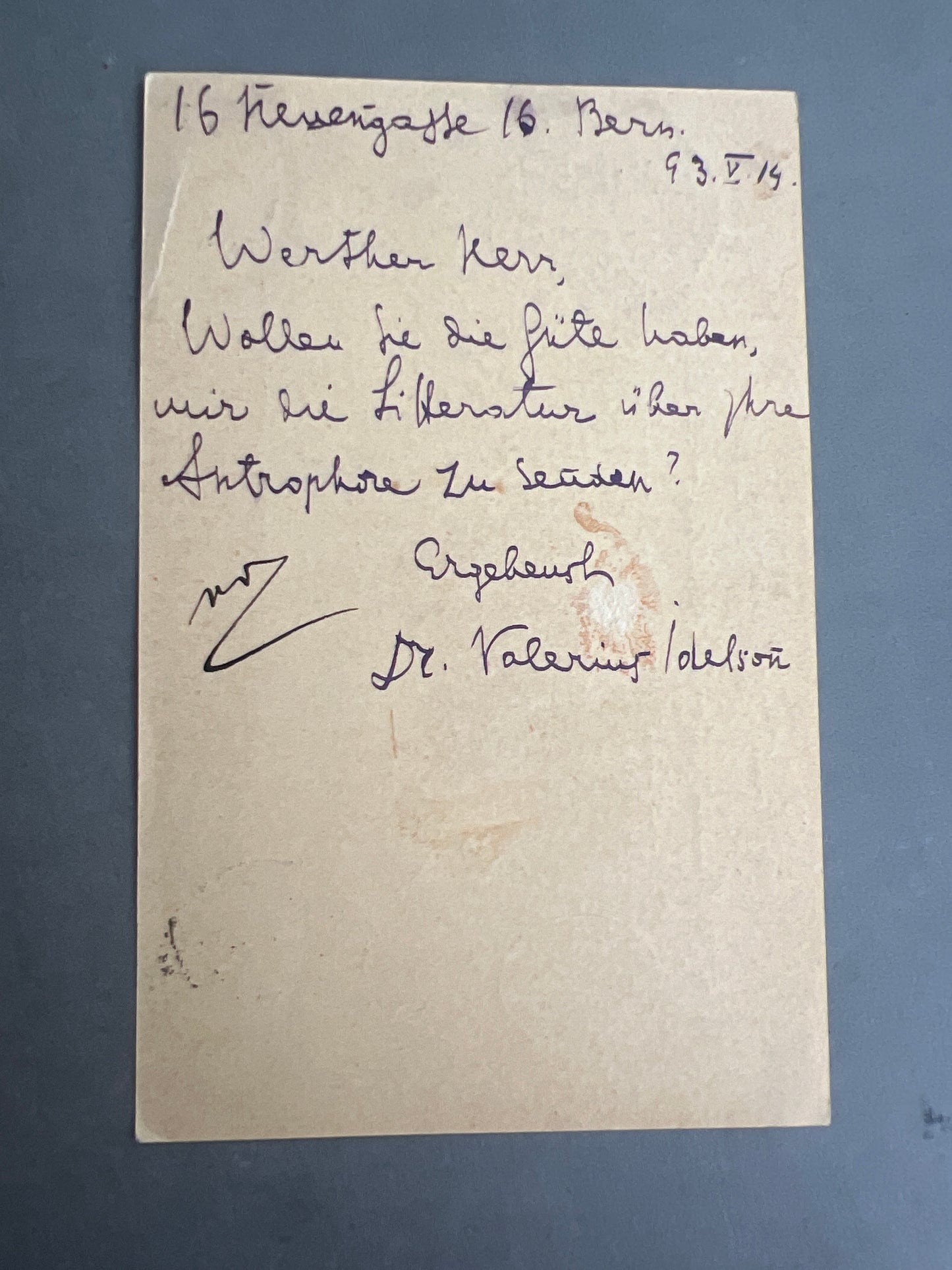 WW1 Tysk Postkort. Original.