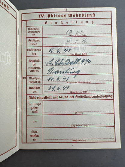 WW2 Tysk Wehrpass Lot fra en Gefreiter. Original.