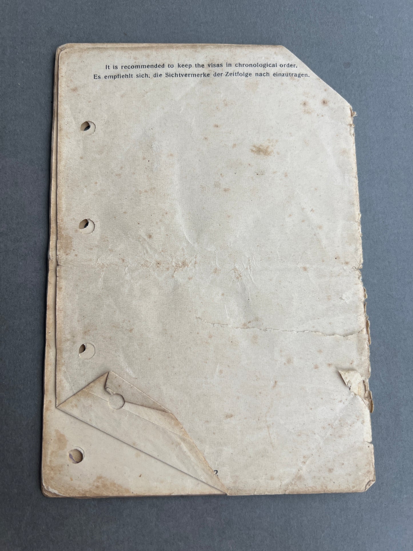 WW2 Dansk Rejsepas med tyske stempler. Original.