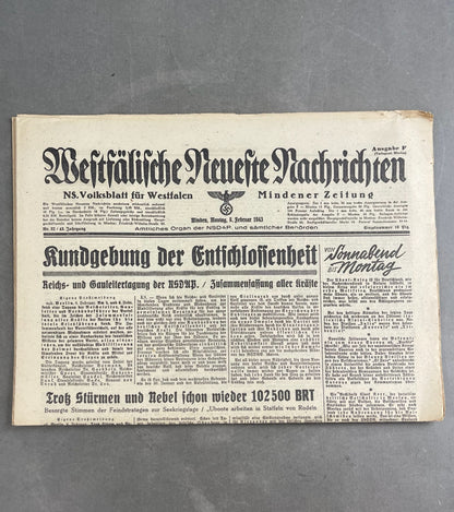 WW2 Tysk NSDAP Avis. Original.