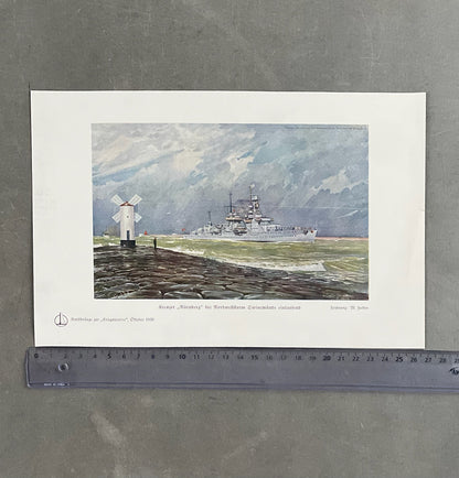 WW2 Tysk Kriegsmarine Billede. Original.