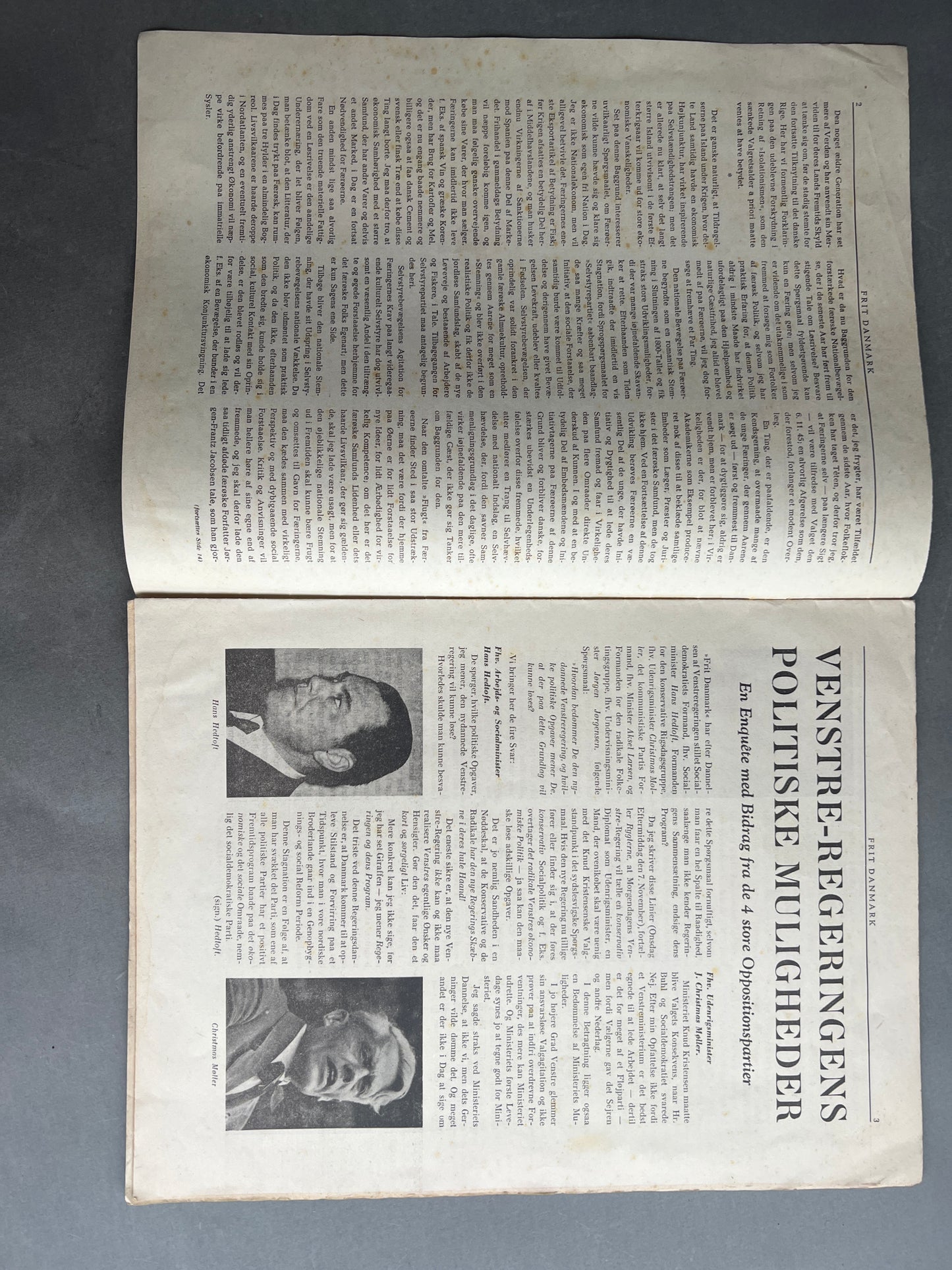 WW2 Dansk "Frit Danmark" fra 18. november 1945. Original.