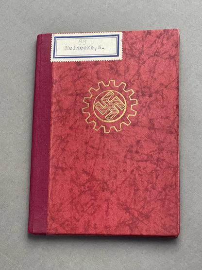 WW2 Tysk DAF/HJ Medlemsbog med HJ Mærker i. Ses ikke tit. Original.