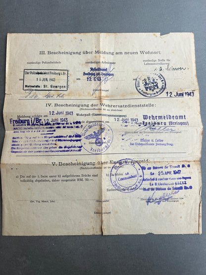 WW2 Tysk Wehrpass Lot fra en Gefreiter. Original.