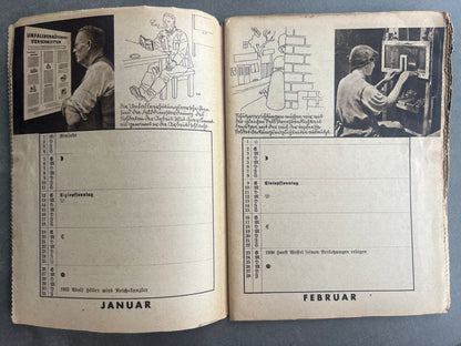 WW2 Tysk DAF Kalender. Original.