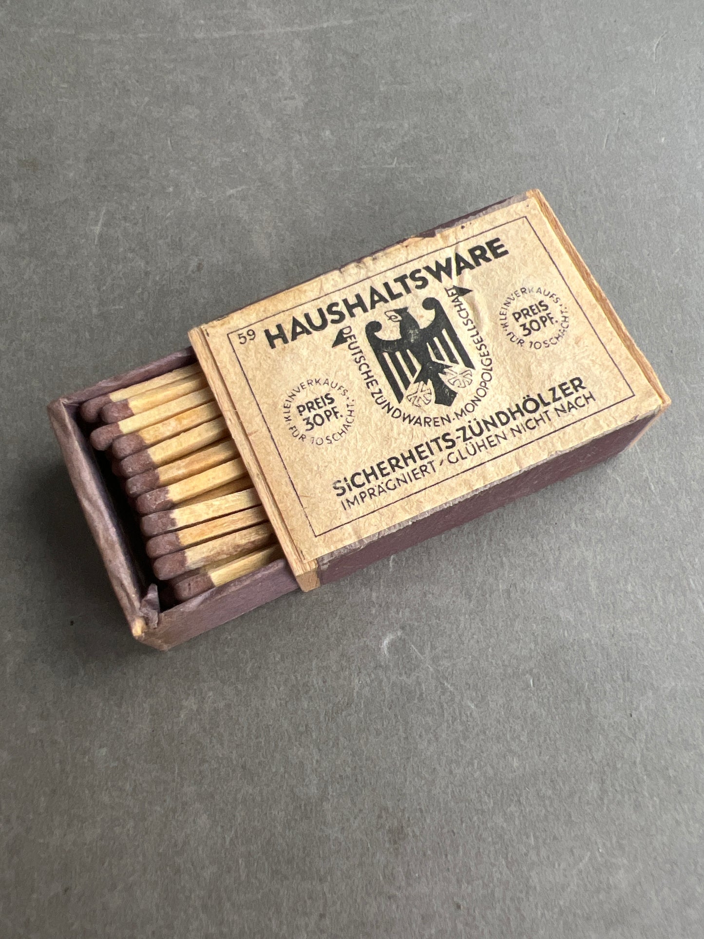 WW2 Tysk Heer Udleveret Tændstikker. Original.