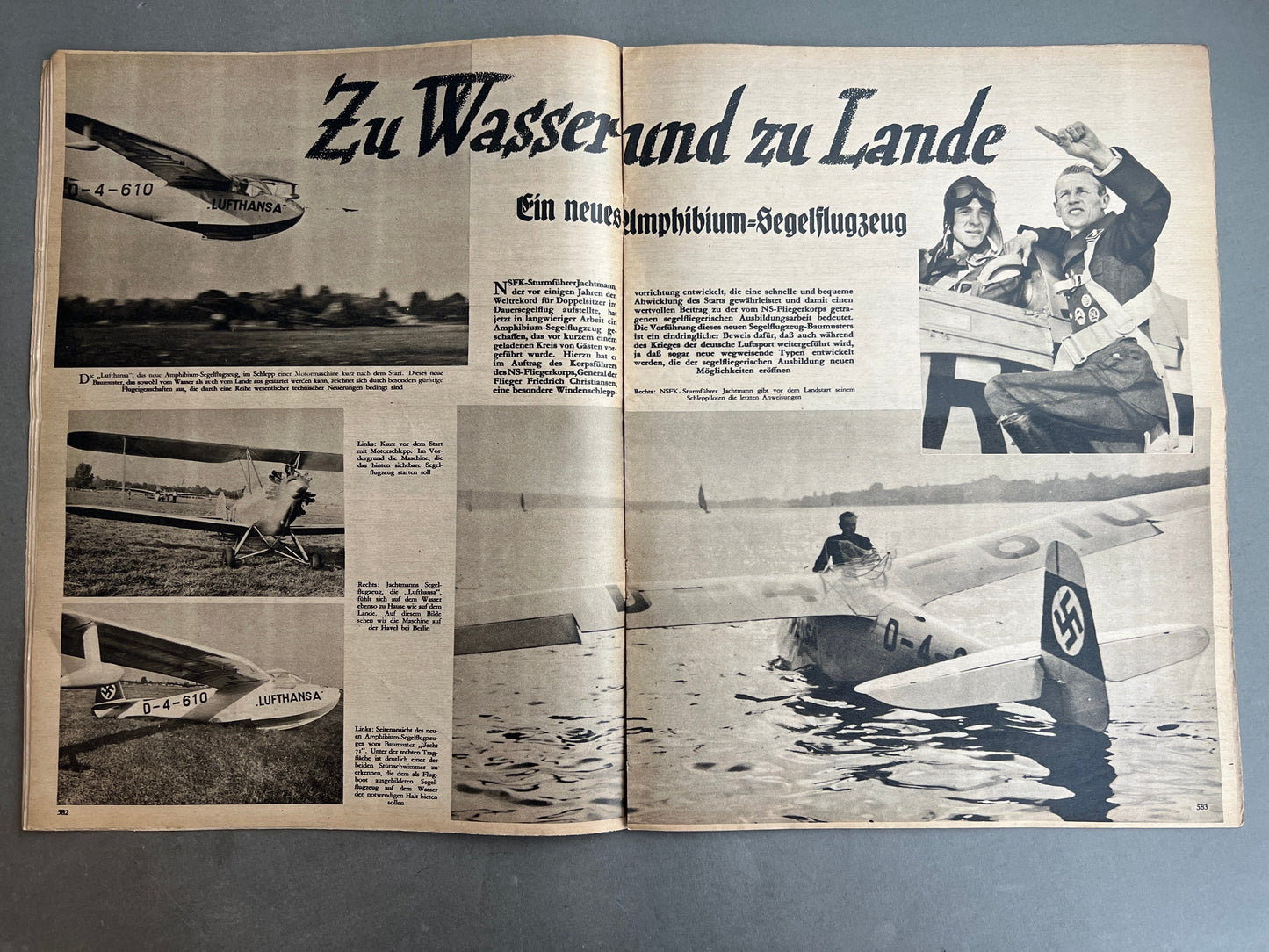 WW2 Tysk Luftwaffe "Der Adler" Blad. Original.