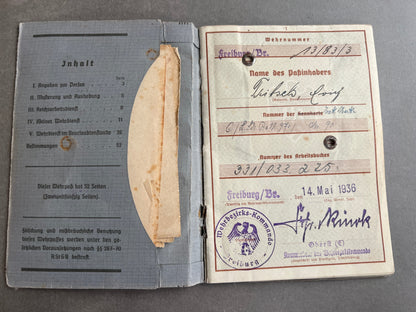WW2 Tysk Wehrpass Lot fra en Gefreiter. Original.