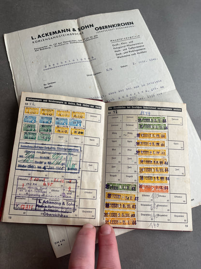 WW2 Tysk DAF Medlemsbog. Original