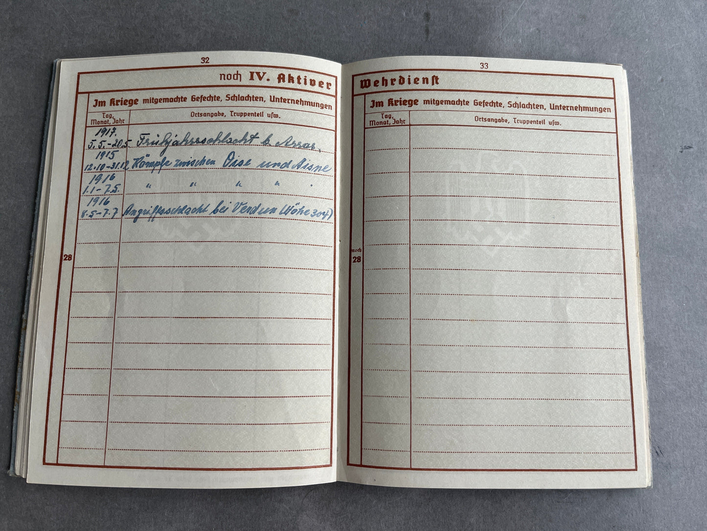 WW2 Tysk Wehrpass. Fra Flensburg med dansk efternavn "Petersen". Original.