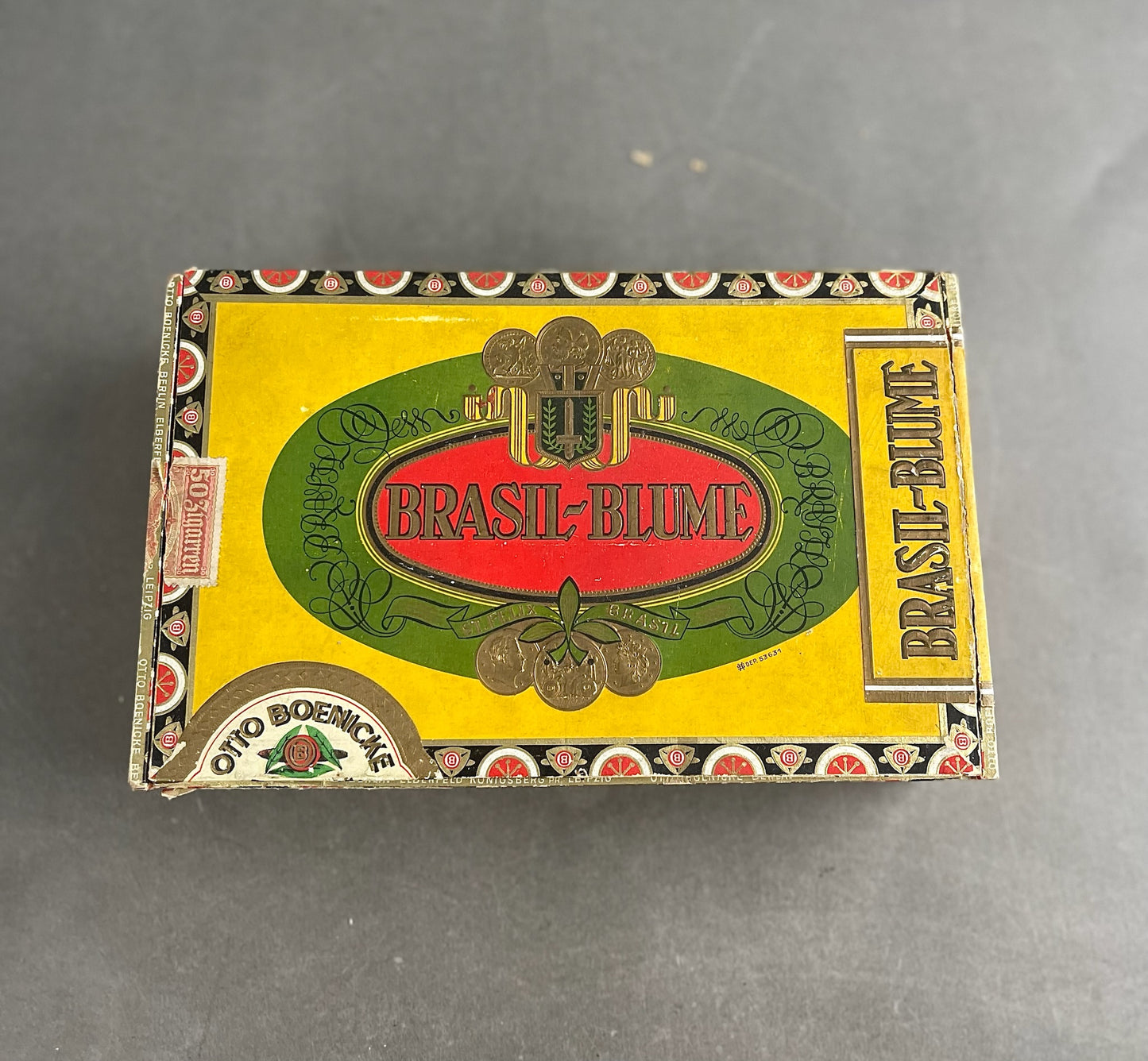 WW2 Tysk Cigaræske. Banderole med ørn og hagekors. Original.