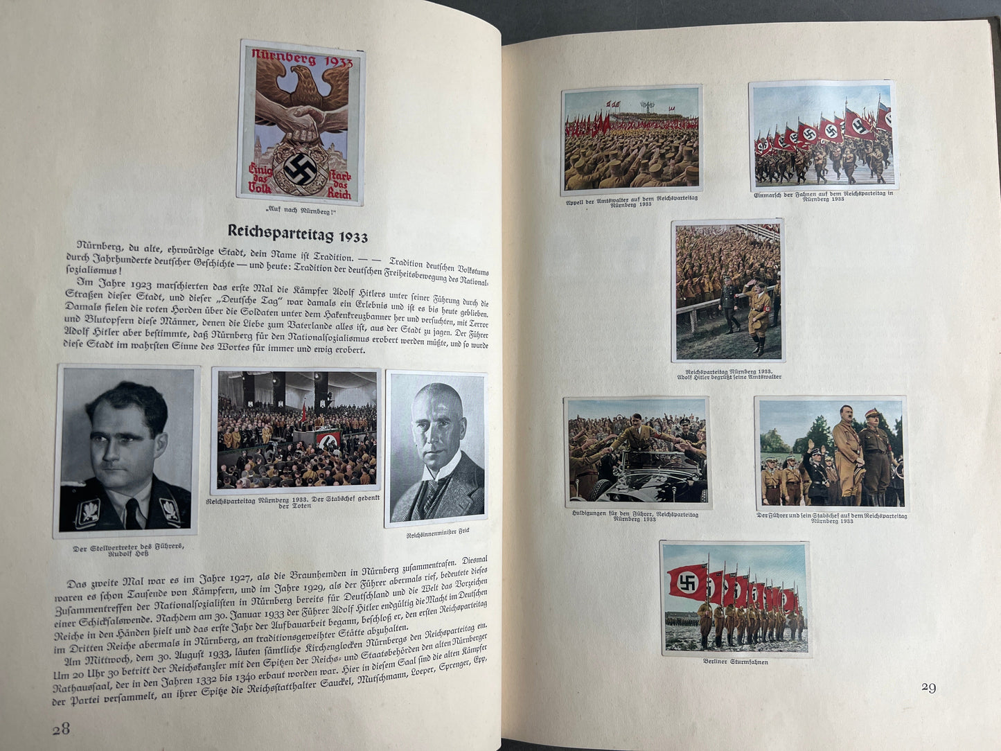 WW2 Tysk NSDAP/RAD "Cigaretten Album". Komplet med alle billeder. Gode billeder SS, SA, HJ, NSDAP mv. Original.