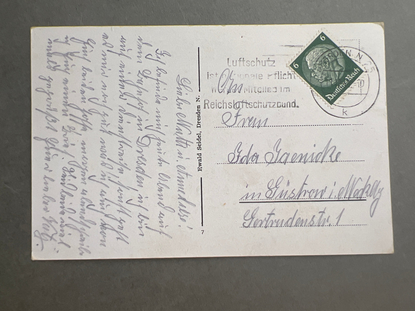 WW2 Tysk Luftschutz "Feldpost". Original.