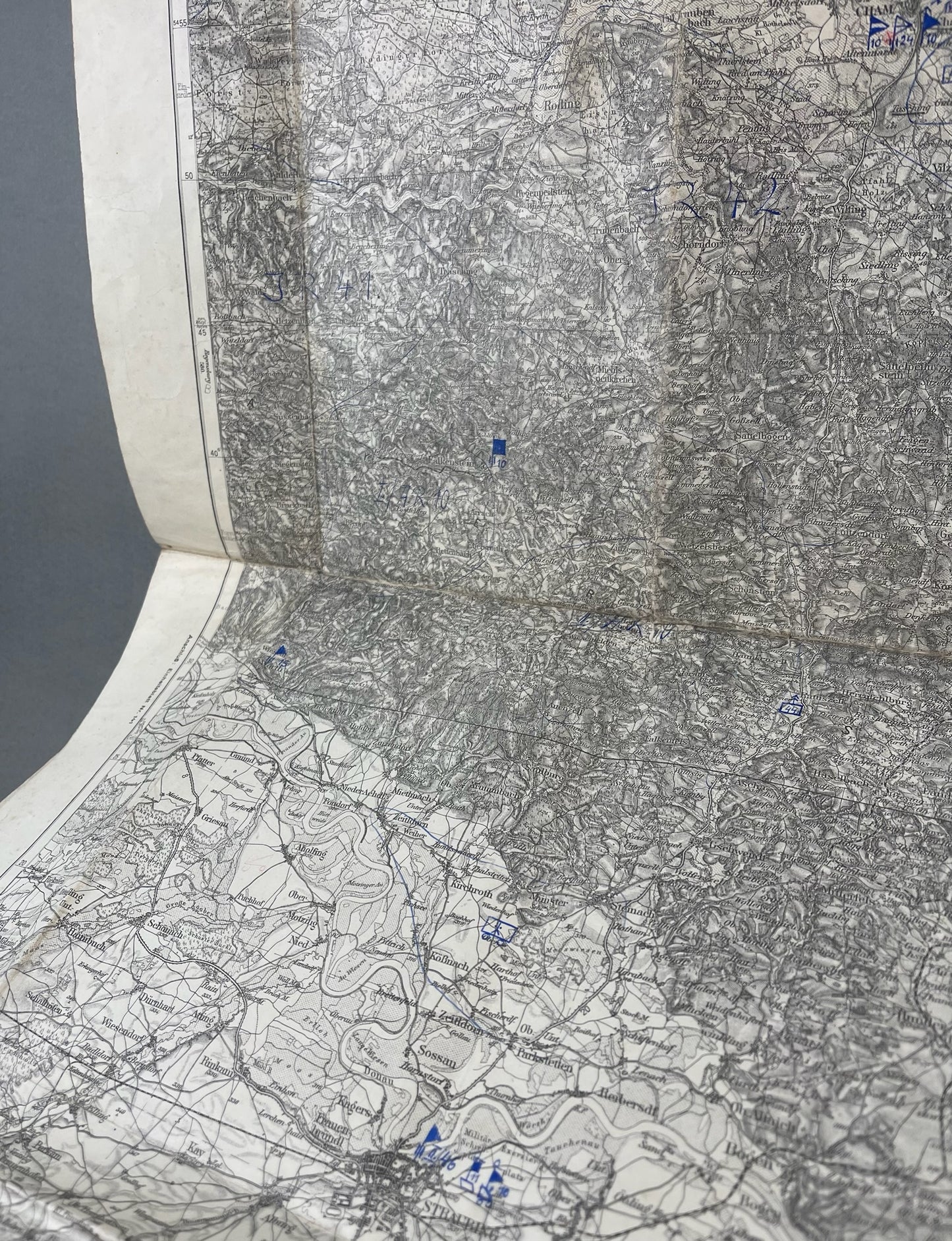 WW2 Tysk Heer Landkort over område i Norge. Original.