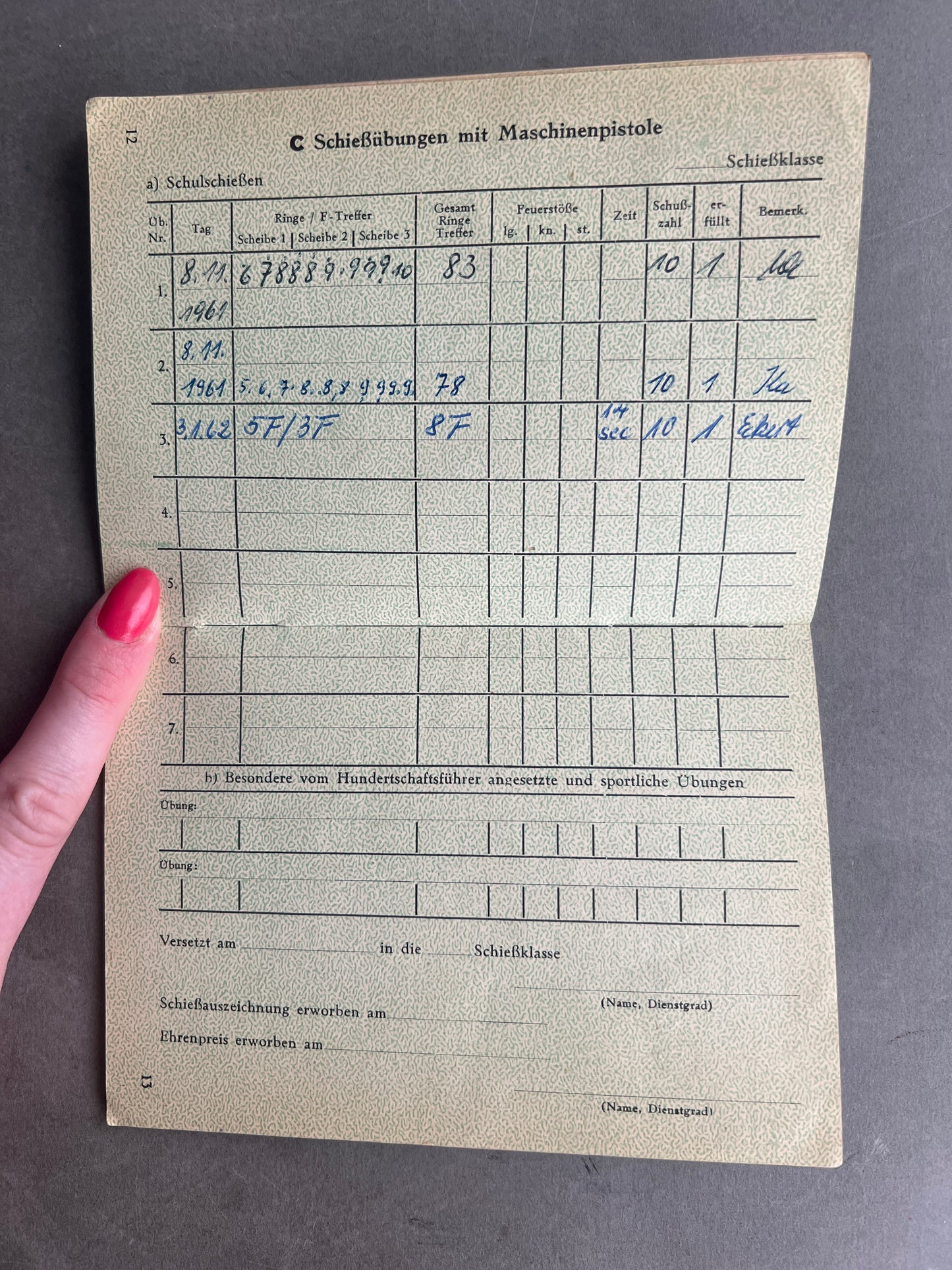 Vesttysk "Polizei Schiessbuch". Original.