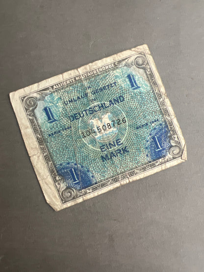 WW2 Tysk Pengeseddel. Lavet af de allierede til brug i erobrede områder. Ses ikke tit. Original.