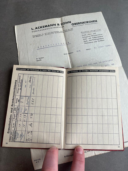 WW2 Tysk DAF Medlemsbog. Original