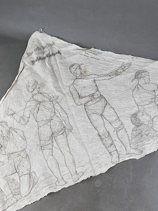 WW1 Tysk Feltforbinding med vejledning trykt. En af de bedre. Dekorativ. Original.