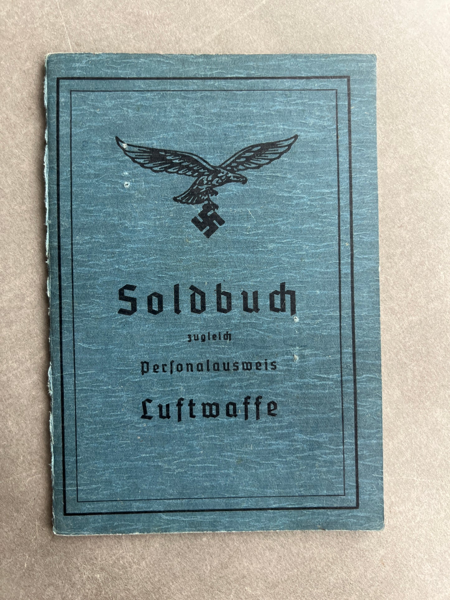 WW2 Tysk Senkrigs Luftwaffe Soldbuch. Original.