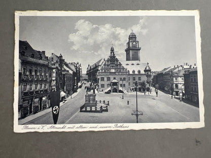 WW2 Tysk Postkort. NSDAP / Flag motiv. Original.