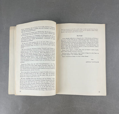 WW2 Tysk/Dansk "Adolf Hitlers Proklamation" Hæfte. Original.