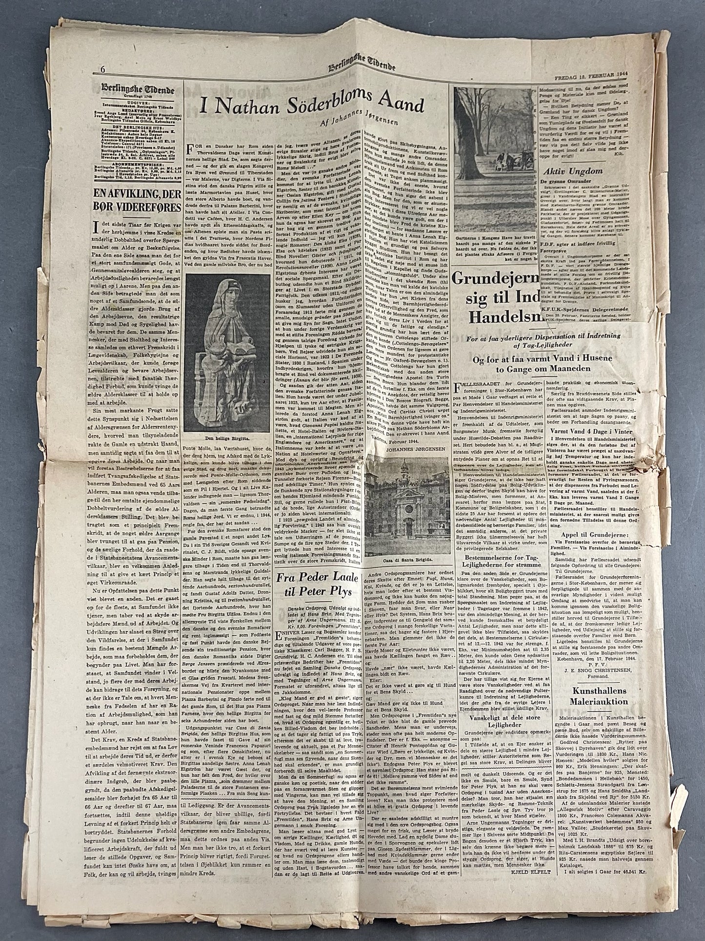 WW2 Dansk Avis med Frikorps Danmark Hverveannonce. Original.
