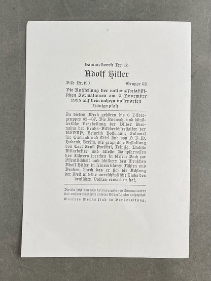 WW2 Tysk "Cigaretten Album" Billede. Original.