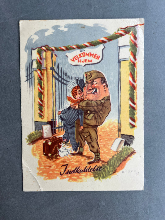 Dansk Militær Postkort. Original.