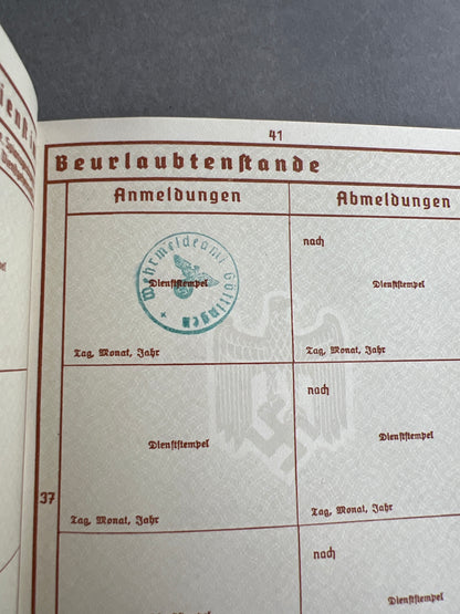 WW2 Tysk Wehrpass "Heer". Original.