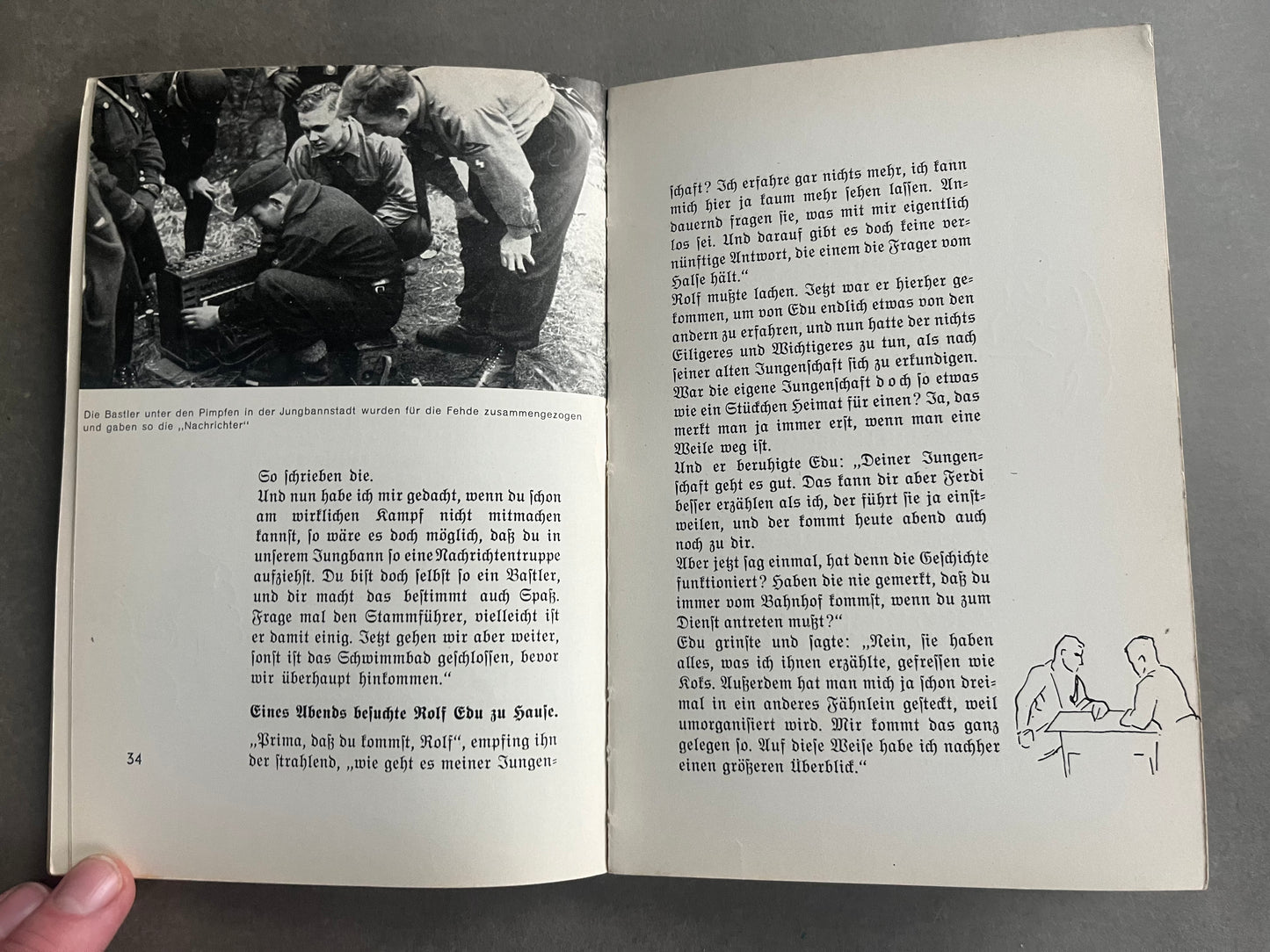 WW2 Tysk HJ Bog. Med Hilsen/Dedikation. Mange gode billeder. Original.