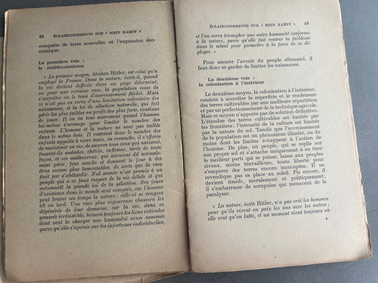 WW2 Tysk "Mein Kampf" på Fransk. Forsiden er løs. Original.