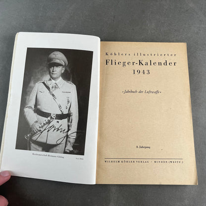 WW2 Tysk "Flieger Kalender" Bog. Årgang 1943. Original.