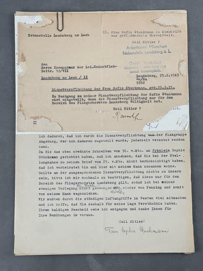 WW2 Tysk Interessant Lot fra samme person. Arbejdede for USA på en Fliegerhorst i 1945. Original.