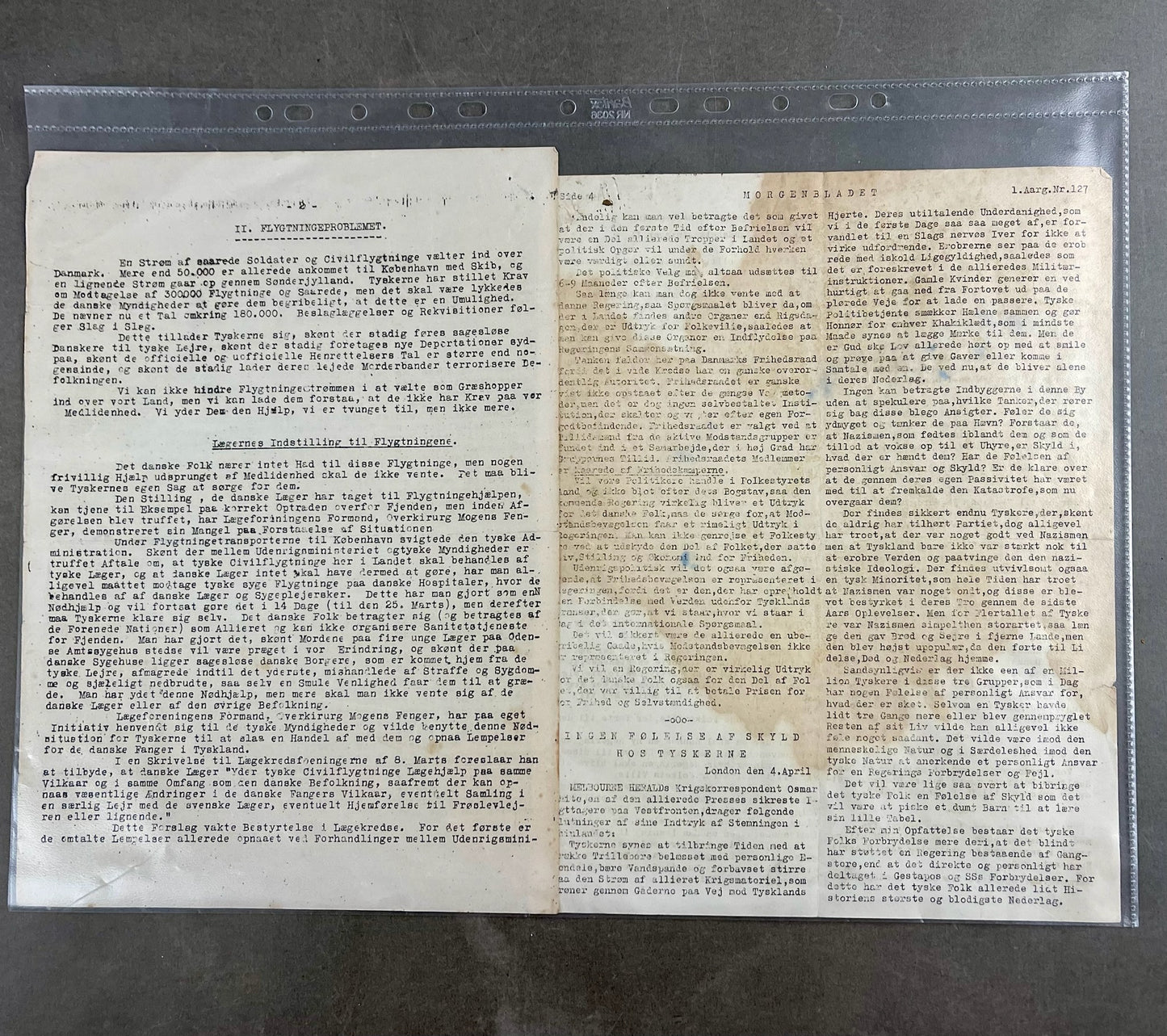 WW2 Dansk Illegalt "blad". Original.