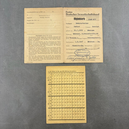 Østtysk DDR Lot af "Medlemsbøger". Original.