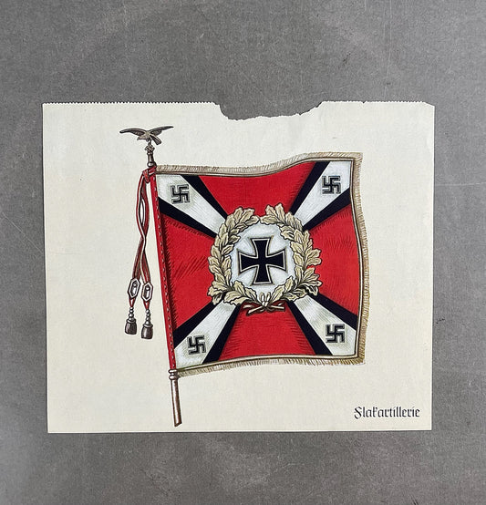 WW2 Tysk Flakartillerie "Standarten". Trykt på papir. 22x19cm. God til display. Original.