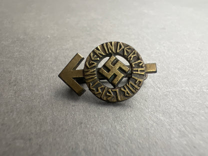 WW2 Tysk "HJ-Leistungsabzeichen" i Bronze. Miniature. Fremstiller RZM M1/101. Original.